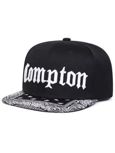 2025 Personalized Fashion New Flat brimmed Hat Compton Embroidery Cashew Flower Eaves Men's Street Pop Hip Hop Hat Street Dance Decorative Hat Outdoor Fishing Sunshade Hat Women's Cycling Sports Skateboarding Hat Daily Leisure Commuting Baseball Hat