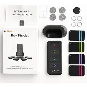 Remote Control Finder, Pack of 4 Find My Keys Device |   Stick on Remote Finder Beeper, Tracker Tags for Car Keys and Phones |   120Ft Range 80dB RF Key Locator, Lost Key Finders That Make Noise