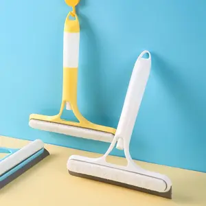Multi-Functional Household Glass Cleaning Tool Mirror Cleaner Double-Sided Brush & Scraper with Spray Bottle 3-in-1 Glass Scraper Yellow White Blue