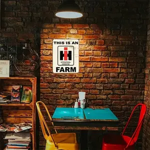 1PC Vintage Aluminum Farm Sign For International Harvester Retro IH Logo Agricultural Decor Heavy-Duty Aluminum Construction Farmhouse Garage Man Cave Diner Wall Art Antique Tractor Dealer Industrial Decor