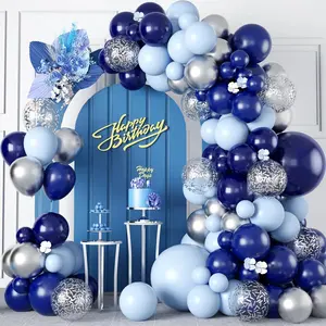 Blue Macaron Balloon Garland Arch Kit Birthday Party Decoration Kids Boy Baby Shower Balloon Wedding Birthday Party Supplies