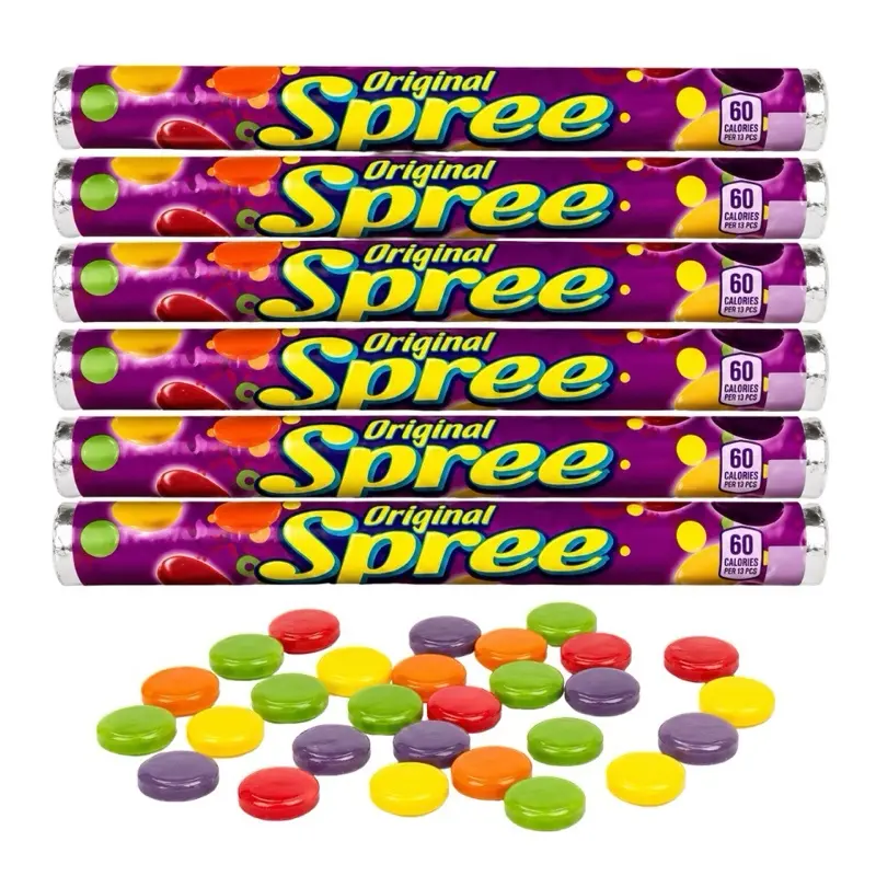6 Pack -Spree Original Candy Rolls | Sweet & Tart Fruit Candy | NYC Favorite candy | Retro Candy| NY Snack Pantry