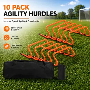 Agility Hurdles 8 Inch Speed Training Equipment Set Soccer Training Hurdles for Footwork Speed Drills Portable Carry Bag for Kids Athletes Indoor Outdoor Backyard Training Improve Agility Coordination Balance Train Like a Pro outdoorfun