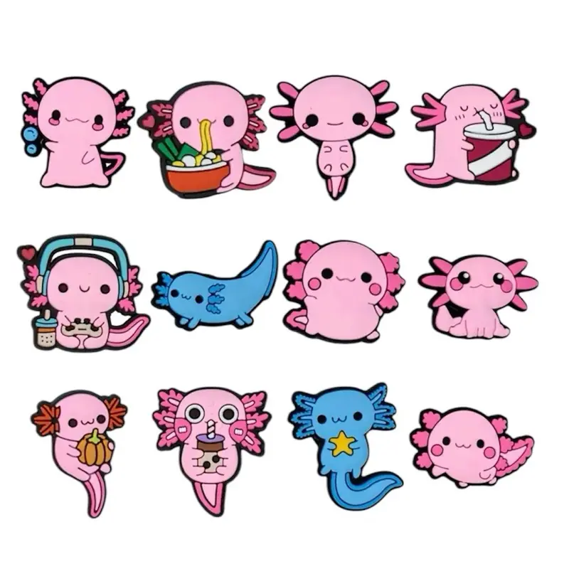 12 piece cute Axolotl cute shoe charms 12 piece cute Axolotl cute shoe charms