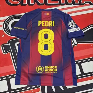 2025 2026 FCB Home Red Blue Pedri 8 Short Sleeve Soccer Jersey
