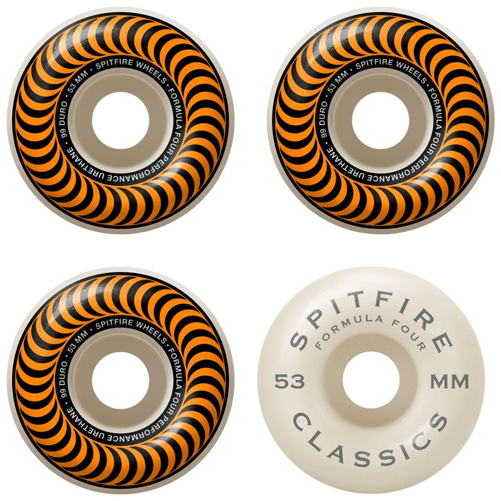 Spitfire Wheels F4 Classics 99A Orange/White 53mm
