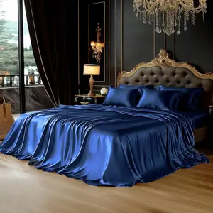 Solid Color Bedding Set, 6 Counts/set Including 1 Count Fitted Sheet & 1 Count Flat Sheet & 4 Counts Pillowcases without Filler, Soft Comfortable Bedding Set for Home Bedroom, Bed Sheets Set