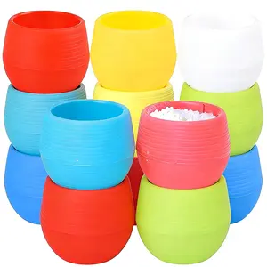 13 Pcs Plastic Succulent Pots, Mini Round Seedling Trays with Drainage, Space-Saving, Ideal for Home Office Desk and Balcony Decor
