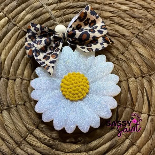 Sassy Saint 3D Daisy Car Freshie or Small Spaces. Highly scented