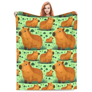 Cute Capybara Blanket Gifts for Adult   Warm Lightweight Cozy Throw  blanket Christmas Valentine's Day Decor 50x60in