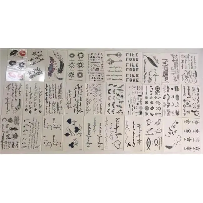 212 MAIN TAT03 30-Sheet Temporary Fake Tattoos, Ideal for Neck & Wrist Use, Suitable for Men & Women, Body Art