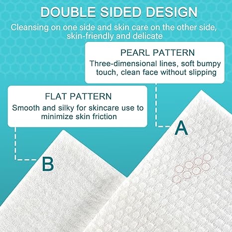 Pack of 2 (200 CT) Disposable Face Towel, Cotton Facial Dry Wipe for Sensitive Skin, Facial Tissues for Skin Care, Facial Cleansing, Makeup Wipes, Makeup Remover Towels, Upgraded and Thickened
