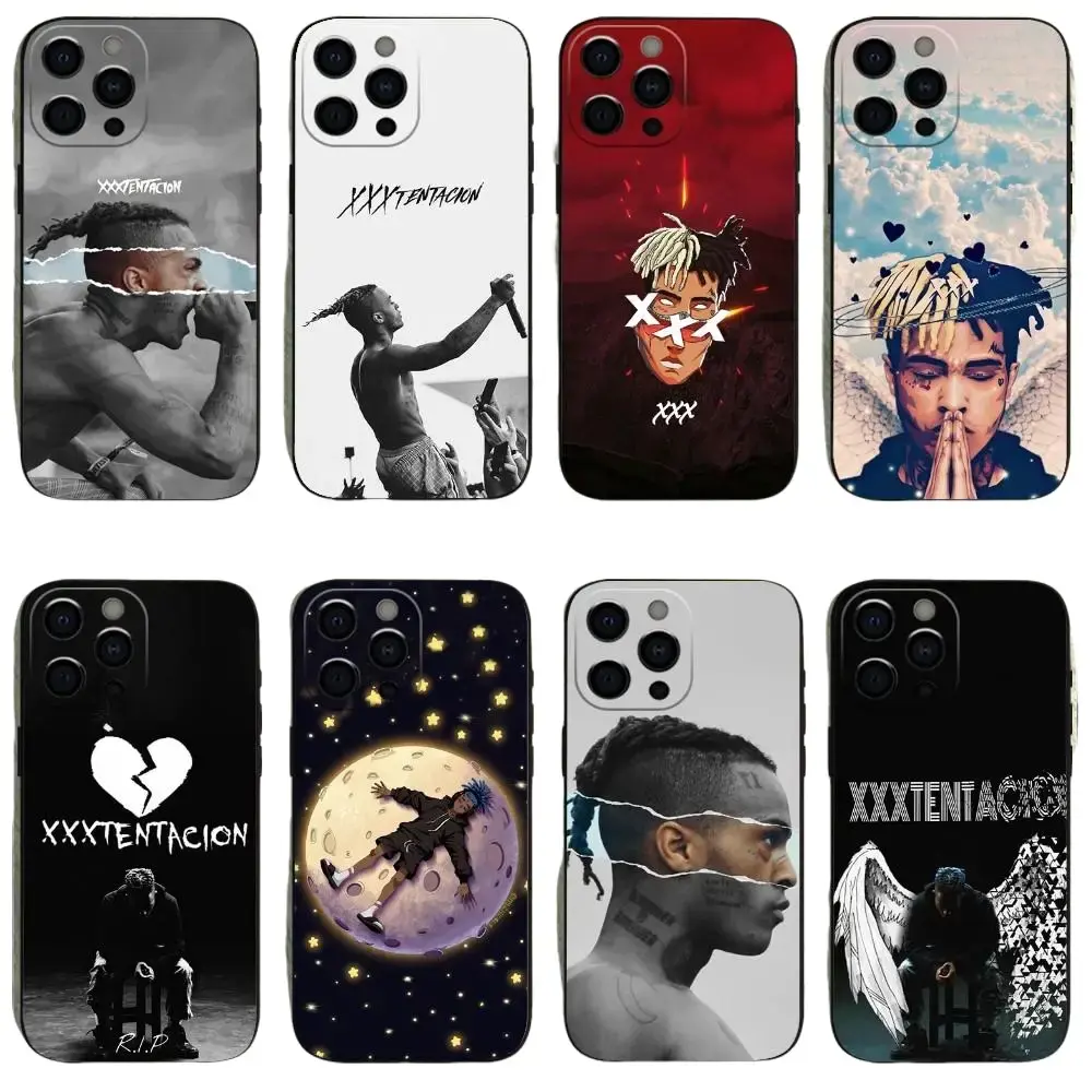 Hyperrealism Glam Art Rapper XXXTentacion Soft Black Multi-Model Phone Case - Durable Mobile Phone Accessory with Protection for iPhone 16,15,14,13,12 Pro,Max,Plus,12promax, Iphone12promax