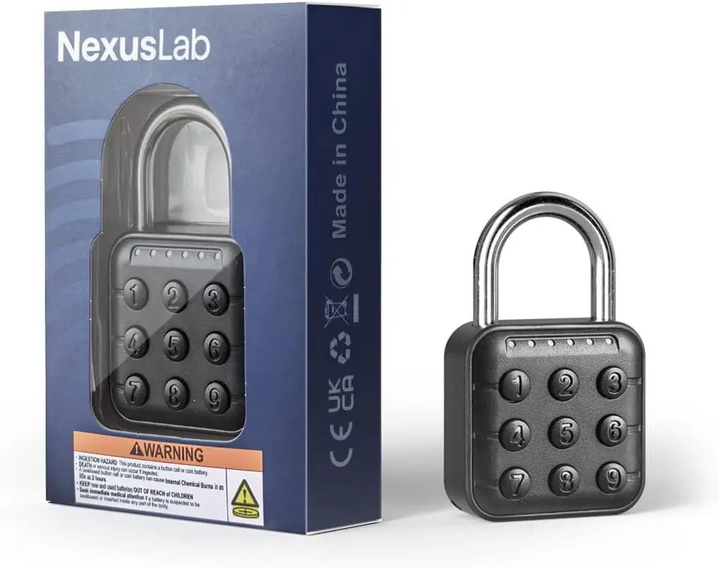 Zinc Alloy 6-Digit Push Button Password Lock - IP67 Waterproof Electronic Combination Padlock, Keyless Entry, 20 Password Groups, 10-12 Month CR2032 Battery Standby, No App Needed for School Gym Locker, Outdoor Gate