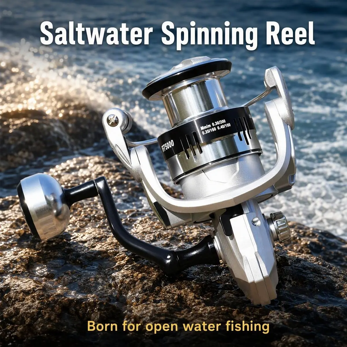 Saltwater Spinning Reel Smooth Operation Metal Construction For Sea & Freshwater Anglers