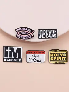 Christian Emotion Connection Badges Set, Blessing Quotes Colorful Design Drop Set Pins, Gift for Believers, Encouragement & Community Support, Clip, Fashion Accessory