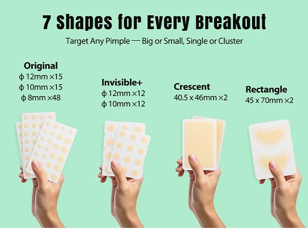 Ourmed Life Hydrocolloid Pimple Patches for Face (106/212 Count, 7 Shapes) – Invisible Acne Patches with Salicylic Acid, Tea Tree Oil & Centella, Ultra‑Thin Zit Stickers for Overnight Spot Treatment