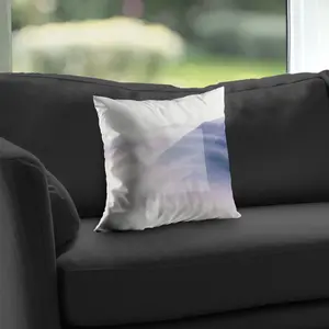 360 Stand 14x14 in. Durable Poly Twill Weave Fabric Throw Pillow, Geometric Mist Shapes Purple Accent Pillow with Plush Polyester Home Decor Insert for Living Space, Poly Twill Fabric
