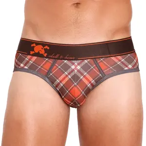 Tartan Plaid Orange Brief