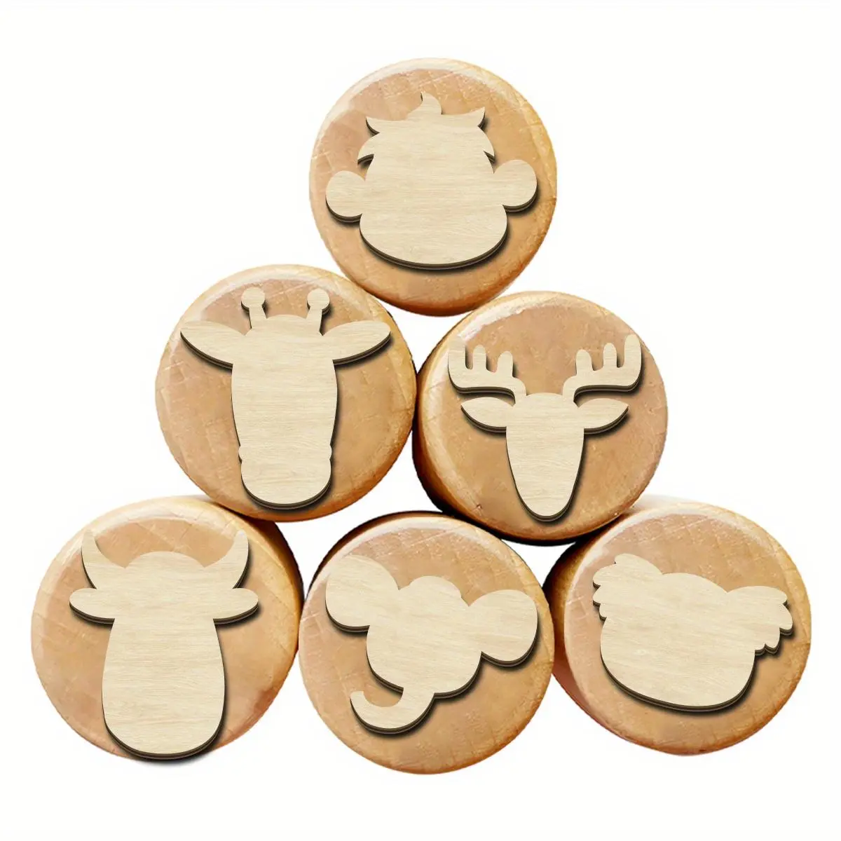 Wooden Stamp, 6 Counts/set Animal Pattern Stamp, Cute Handmade Stamp, Exquisite and Practical Stamp for Birthday, Mother's Day, Graduation Season