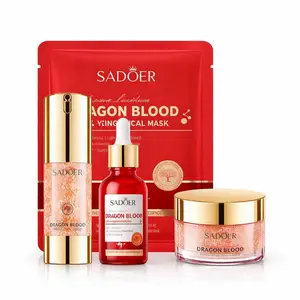 Dragon Blood Mask Care Set (4 Pieces), Hydrating Firming Deep Moisturizing Cream, 5 Masks, Facial Serum, Night Cream, Women's Skincare Kit
