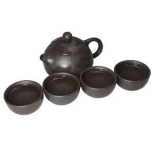 Clay Teapot with 4 Small Teacup Gifts Set Traditional Chinese Kung Fu Tea pot and cups Home Tea Set