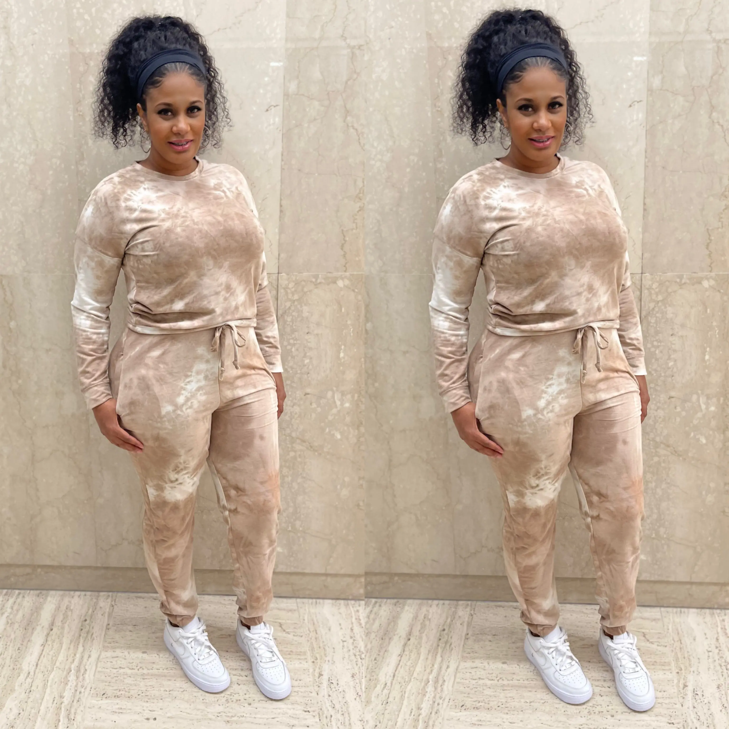 Tie Dye Jogger Set (Taupe)