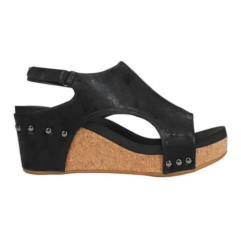 Corkys Footwear Womens Carley Studded Slingback  Casual Sandals Casual High Heel 3" & Up - Black