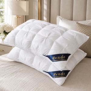 [Father’s Day Gift] Luxurious Hotel-Quality Pillows - Soft Down Alternative Fill for Side, Back, and Stomach Sleepers - All-Season Comfort and Flattening Resistance