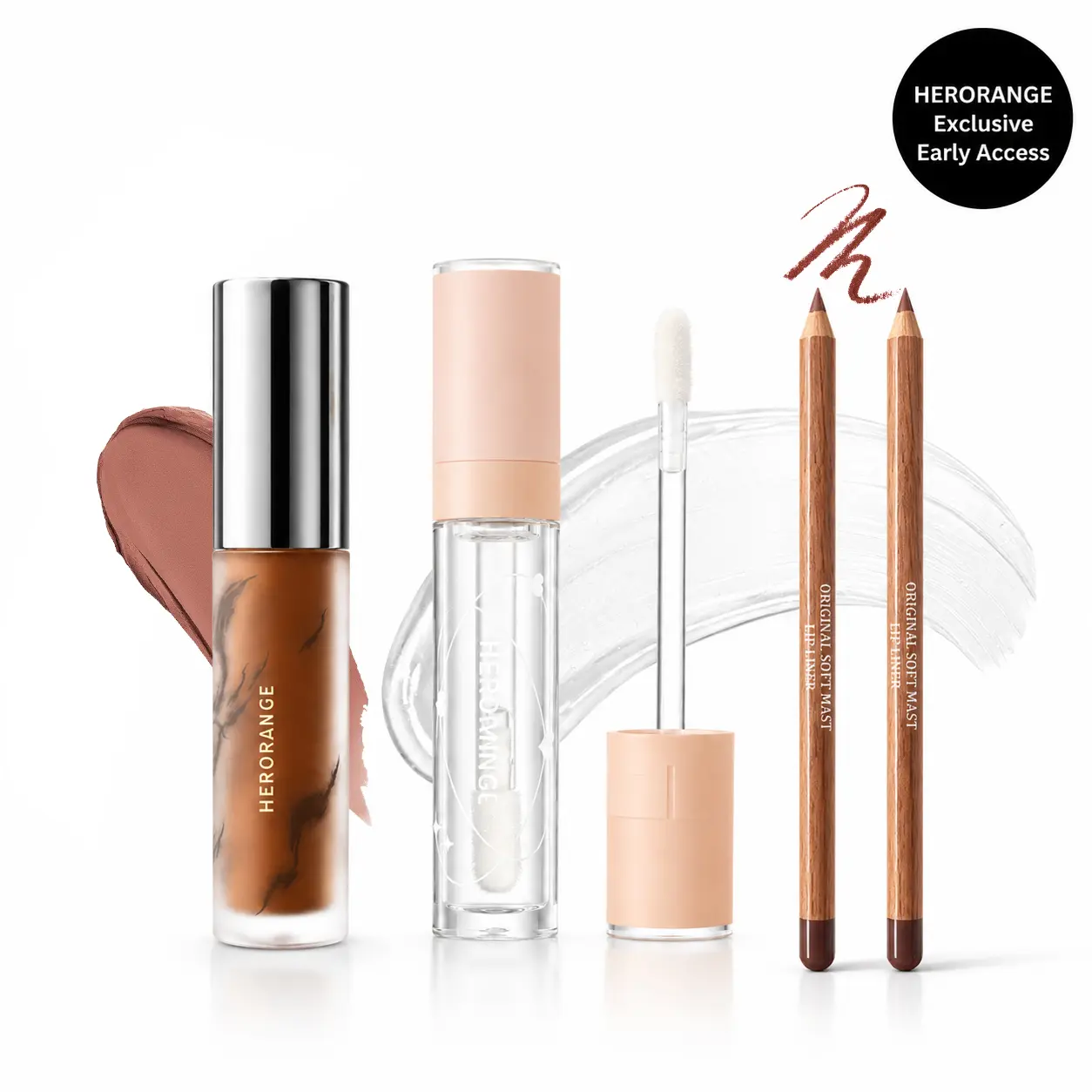 HERORANGE 2-in-1 Lip Set｜2 Lip Liners + Velvet Matte Lipstick & Nourishing Lip Oil｜Transfer-Proof Plumping Hydrating Color｜Flattering Shades for All Skin Tones｜Fall Festivities & Holiday Gift for Her｜#lipcombo #giftforher