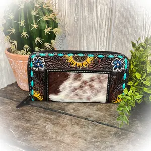 Boho Patchy Western Sunflower Wallet