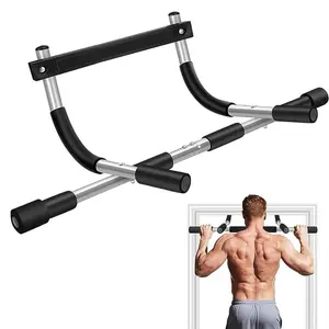 PURELY FITNESS Pull Up Bar for Doorway | Thickened Steel Max Limit 440 lbs Upper Body Fitness Workout Bar | Multi-Grip Strength for Doorway | Indoor Chin-Up Bar Fitness Trainer for Home Gym Portable