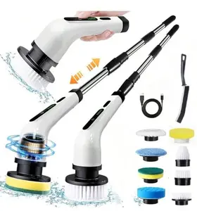 9-in-1 Cordless Electric Spin Scrubber - Extendable Cleaning Brush for Bathroom & Floor 9-in-1 Cordless Electric Spin Scrubber - Extendable Cleaning Brush for Bathroom & Floor