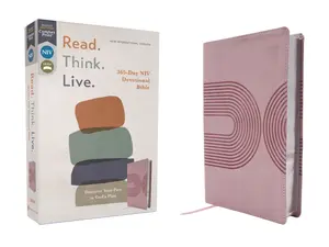 NIV, Read. Think. Live., Leathersoft, Pink, Comfort Print: 365-Day NIV Devotional Bible - Discover Your Part in God's Plan by Walk Thru the Bible [Leatherbound Book]