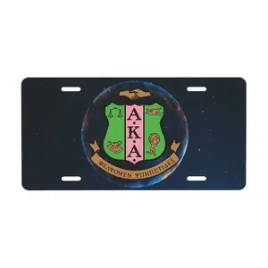 Alpha Kappa Alpha Sorority Decorative Plate, 6x12" Matte Aluminum, Vivid Fraternity Insignia Design with Greek Letters and Symbols, Novelty License Plate for Most Cars and Trucks, Decorative Only. 2d - Automotive