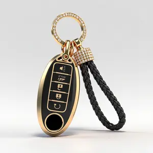 Key Fob fits 2013 2014 2015 Nissan Altima Pathfinder Infiniti QX60 JX35 Smart Keyless Entry，5 Button。TPU Key Fob Cover for Nissan - Compatible with Altima, Sentra, Rogue, Pathfinder, Murano, Armada, Maxima, Versa - Durable Car Key Protector Shell