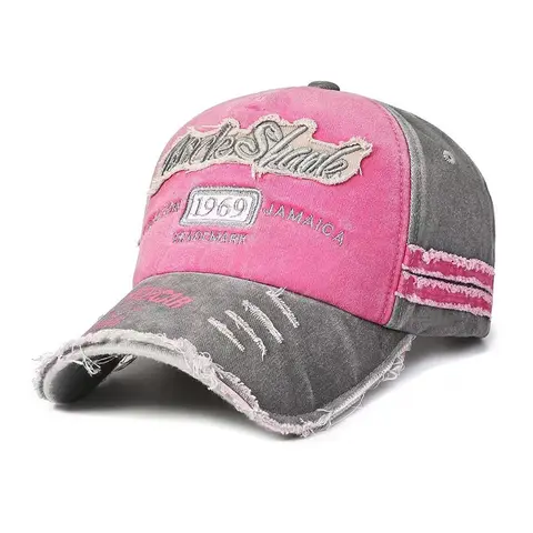 Distressed Design Baseball Cap, Streetwear Cap, Casual Outdoor Sports Hat for Men & Women, Fashion Accessories for Daily Wear, Patch Hat, Outing Cool
