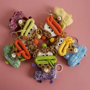 Cartoon Car Key Protective Cover Storage BagKnitted Finished Product Pull-out Electric ScooterRemote Control Key Case