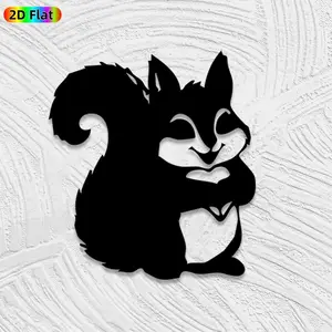 1pc Squirrel Metal Wall Art, Squirrel Statue Mural, Ideal Gift for New Year, Easter, Squirrel Decor Enthusiasts, Weather-Resistant Metal Wall Decor Sculptures, Thematic Home Decor, Wall Decor, Perfect for Garden Wall & Fence Animal Lovers Enthusiasts