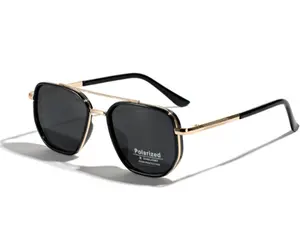 Hair Friendly Sunnies Back To School Sunglasses for Travel Use, Gifts for Him, Fall/Summer Geometric Frame Double Beam Sun Protection Glasses Trends