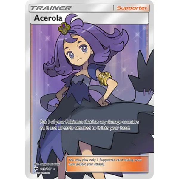 Pokemon TCG Acerola (Full Art) Burning Shadows Near Mint Trading Card Single