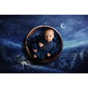 Silent Night Newborn Digital Backdrop