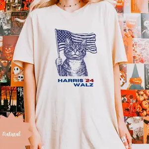 Harris Walz 24 Shirt, Kamala Tshirt, Presidential Election 2024, Cats for Kamala, Democrat Shirt, Gift for Liberal