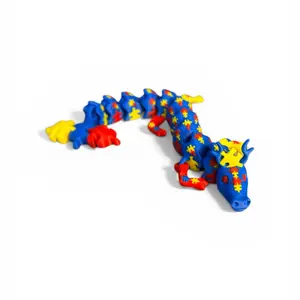 Rainbow Infinity Fidget Dragon Autism Awareness Sensory Toy for Kids with Autism Supportive Design