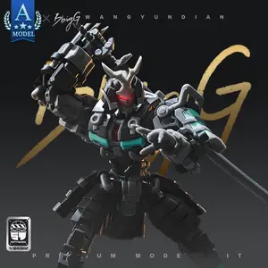 High-End Cyber Samurai Mecha Model Kit, Model Figure, Action Figurine, High-Mobility Frame Realistic Multi Jointed Robot Warrior with Sword & Wolf Tooth Rod, Perfect for Collectors & Players