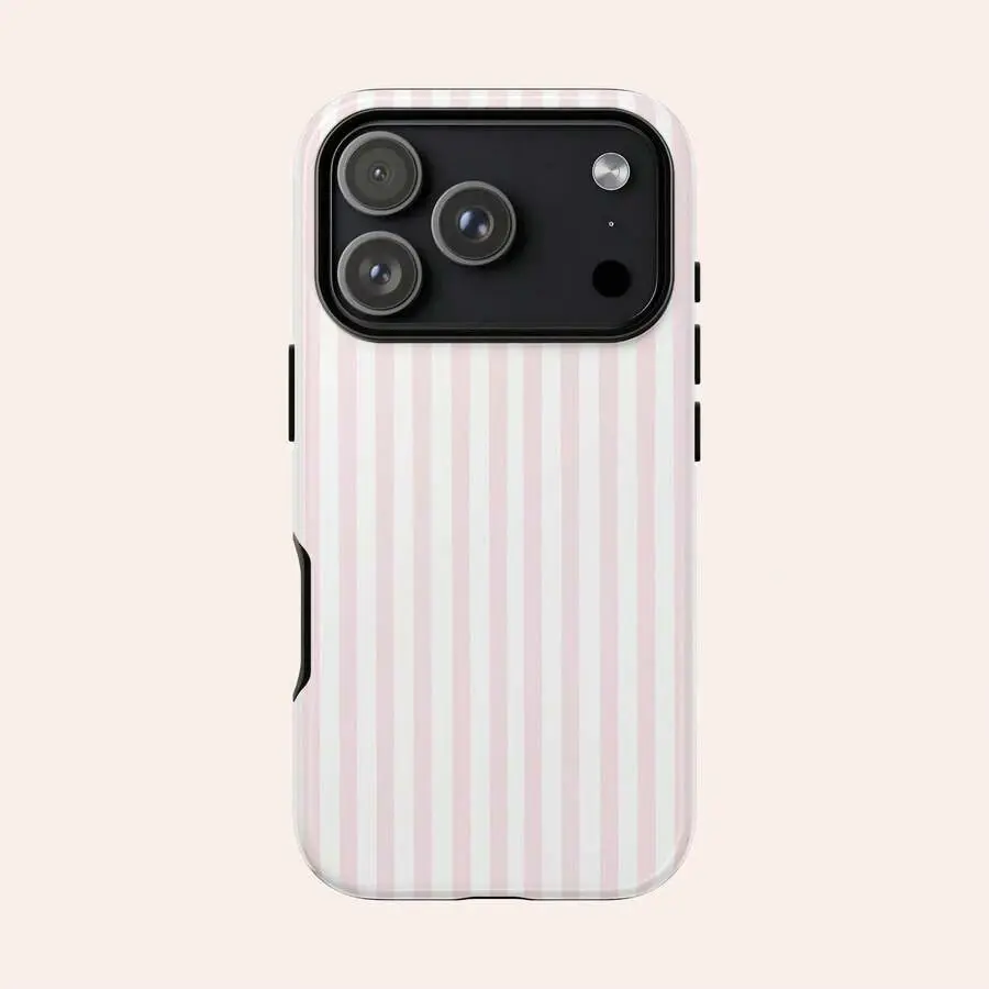 Pink & White Striped Mixed Color 1 Smartphone Case - Protective Cellphone Shell, Handheld Mobile Device Accessory for iPhone 17,16,15,14,13,12,11 Pro Max with Full Protection