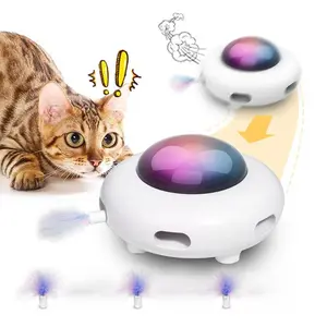 FIFLYPET  Interactive Cat Toys for Indoor Cats, Automatic Kitten Toys, Moving Feather Kicker, Fun Exercise & Hair Removal Toy, USB Rechargeable cat accessories automatic cat toy cat toys indoor cats-UFO