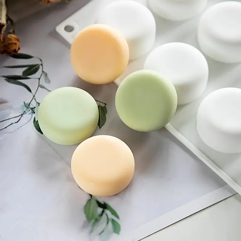 15-Cavity 3D Round Silicone Soap Molds - Flexible Handmade Soap Forms for DIY Crafts, Soap Making Essentials, Soap Making Supplies