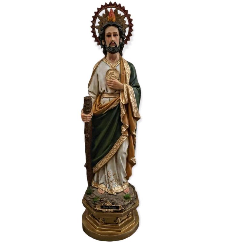 San Judas Tadeo 26" Inches Tall Classic Statue Saint Jude Standing Figure in Box New and Unopened Religious decor  Patron Saint Made In Mexico with Eyelashes