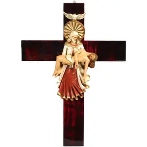 Cristo Jesus Brazos 24" Inches Tall Regular Brand New Wood and Polyresin Jesus Religious wall Decor Cruz Crucifix Cristo Crucifijo Decoration Ornaments